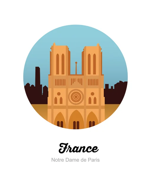 Notre Dame de Paris icono — Vector de stock