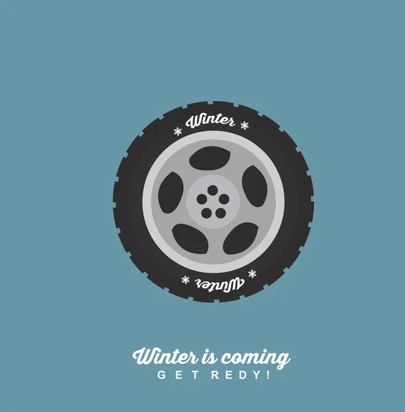 Icono de neumático de invierno — Vector de stock