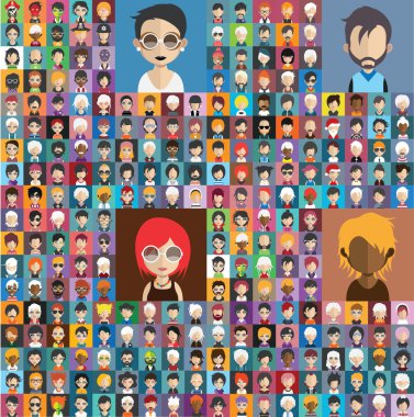 İnsanlar avatar simge kümesi