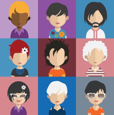 İnsanlar avatar simge kümesi