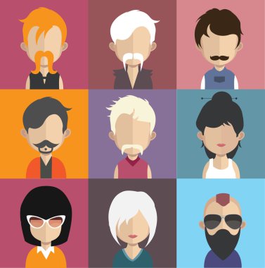 İnsanlar avatar simge kümesi