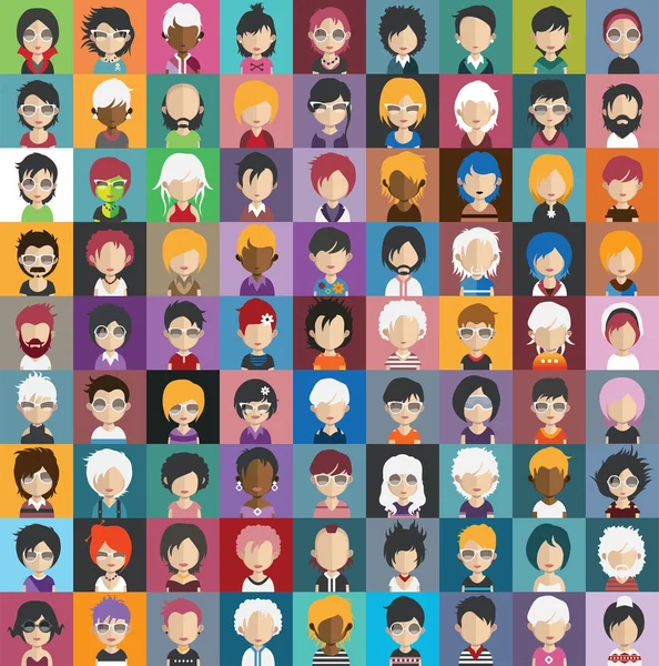 Set of people avatar icons — Stock Vector