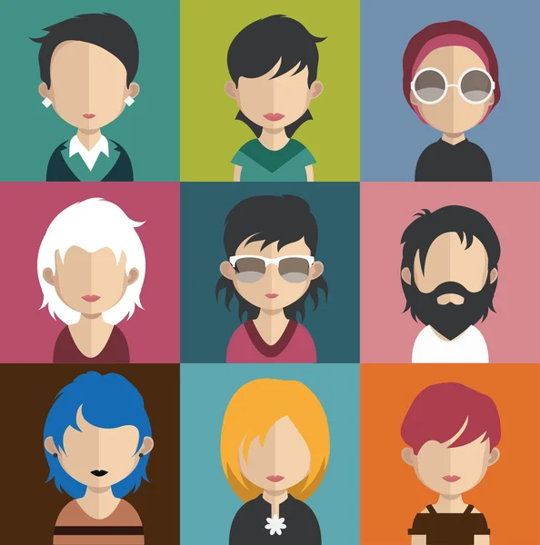 Conjunto de personas avatar iconos — Archivo Imágenes Vectoriales