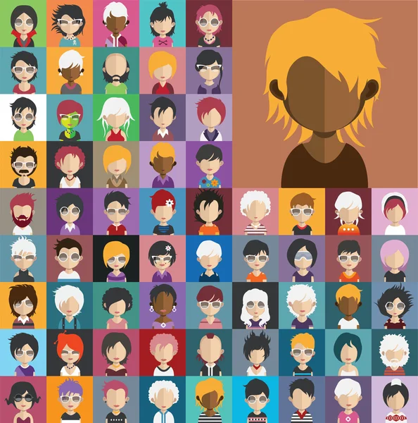 Conjunto de personas avatar iconos — Archivo Imágenes Vectoriales