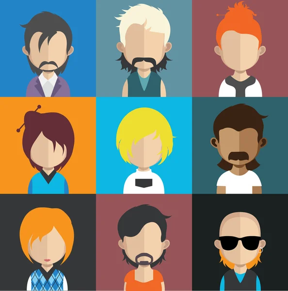 Ensemble de personnes icônes avatar — Image vectorielle