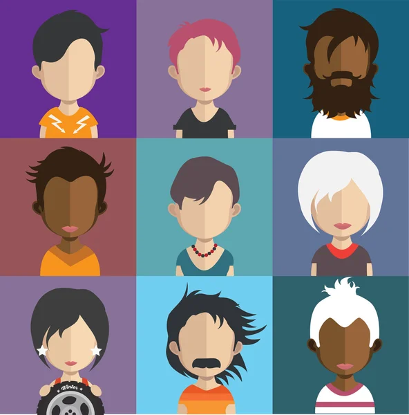 Set of people avatar icons — Stock Vector