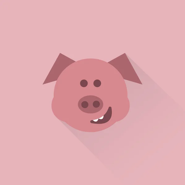 Funny cartoon pig head icon — Stock Vector