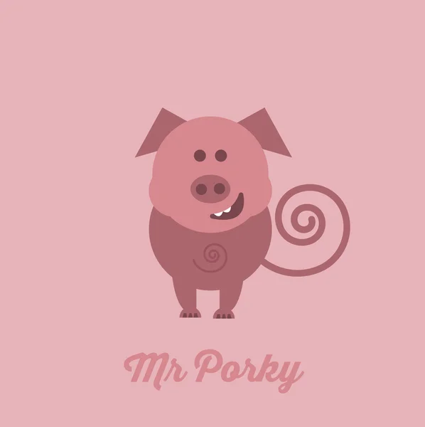 Funny cartoon pig icon — Stock Vector