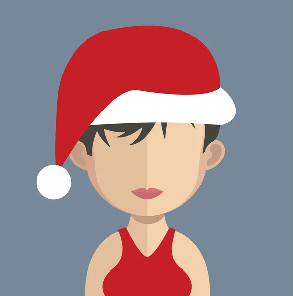 Noel Baba kadın avatar simge — Stok Vektör