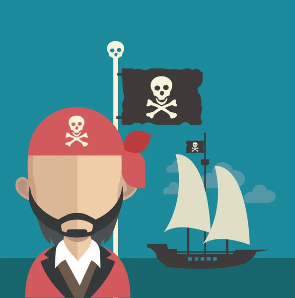 Cartoon man pirate — Stock Vector