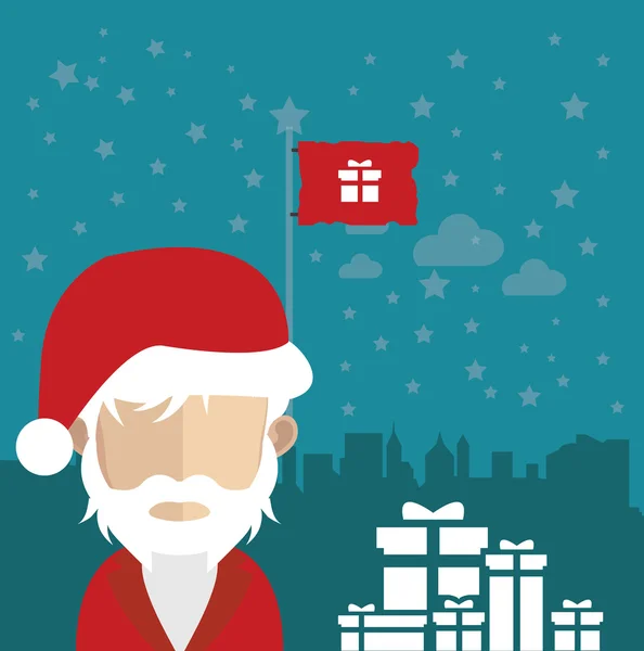 Santa Claus con cajas de regalo — Archivo Imágenes Vectoriales