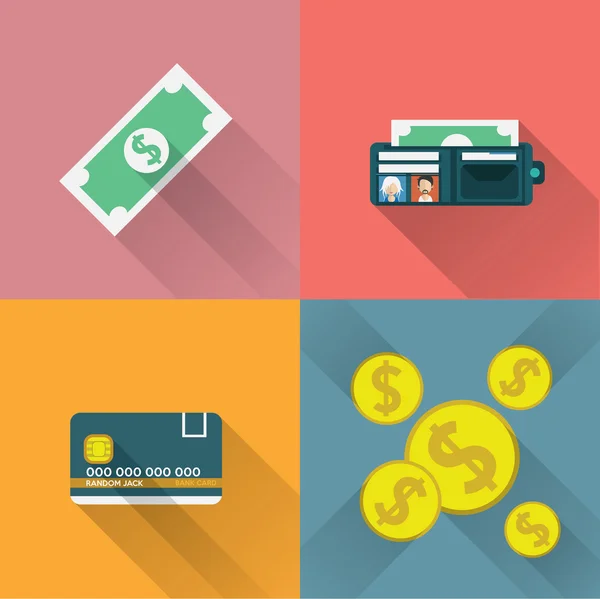 Finance, money icons set — Stok Vektör