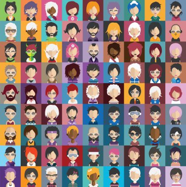 İnsanlar avatar simge kümesi