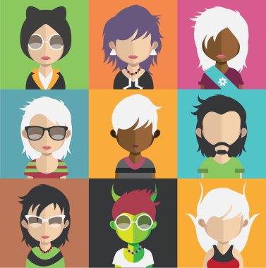 İnsanlar avatar simge kümesi