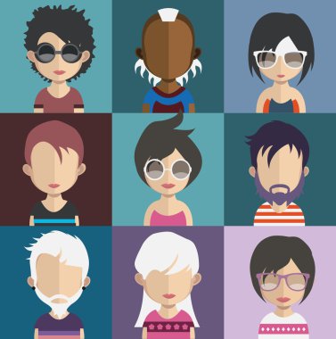 İnsanlar avatar simge kümesi