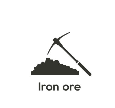 Iron ore icon with pick clipart