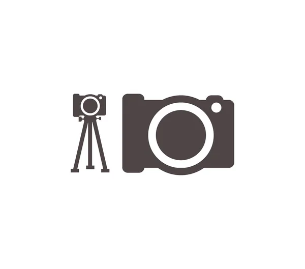 写真のカメラとスタンドのアイコン — ストックベクタ