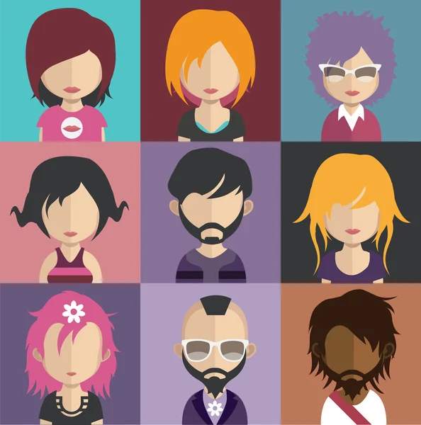 Ensemble de personnes icônes avatar — Image vectorielle