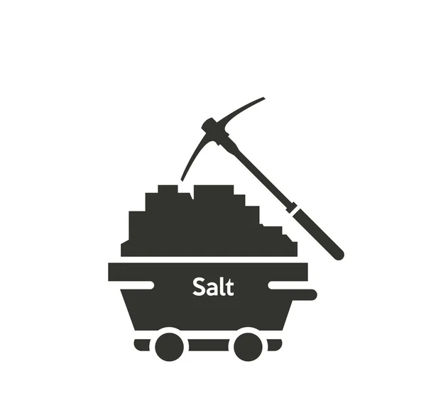 Icono de carro de mina de sal — Vector de stock