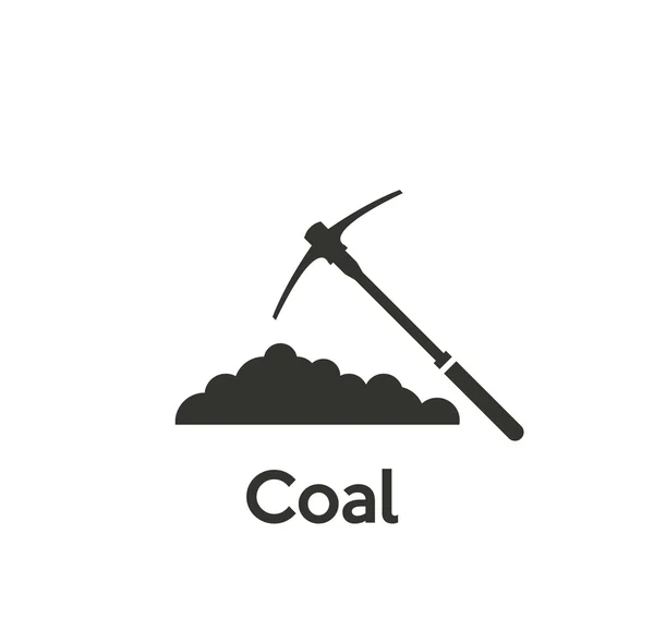 Coal and pick icon — Stock Vector