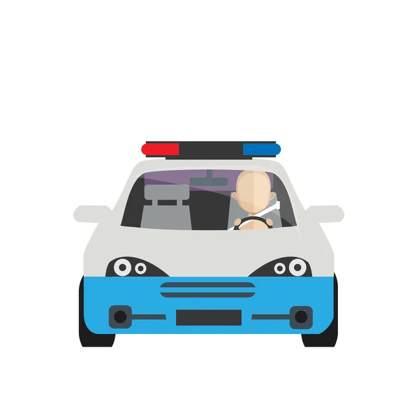 Policial carro cartoon ícone — Vetor de Stock
