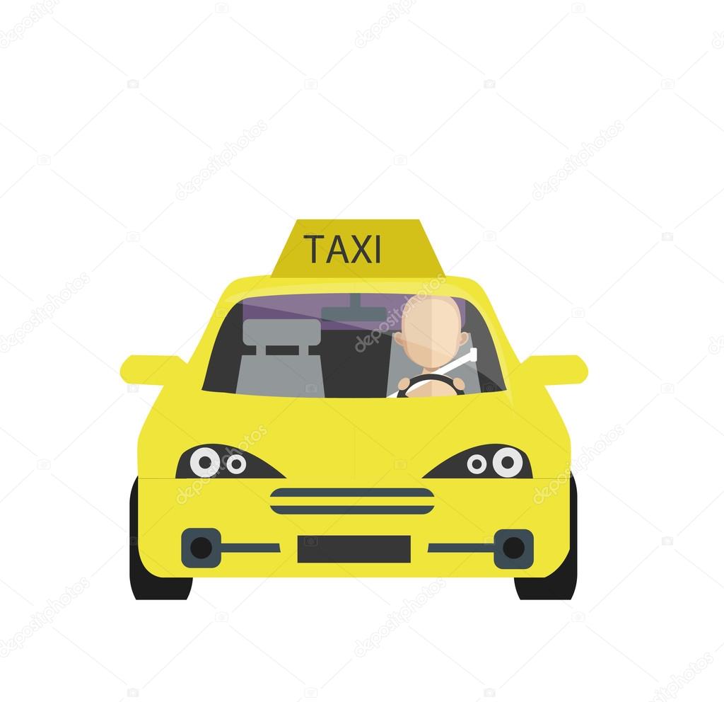cartoon taxi car icon