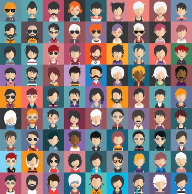 İnsanlar avatar simge kümesi