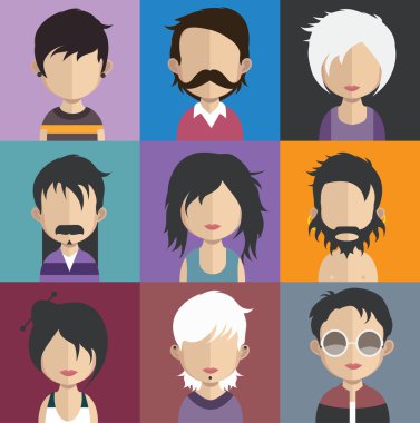 İnsanlar avatar simge kümesi
