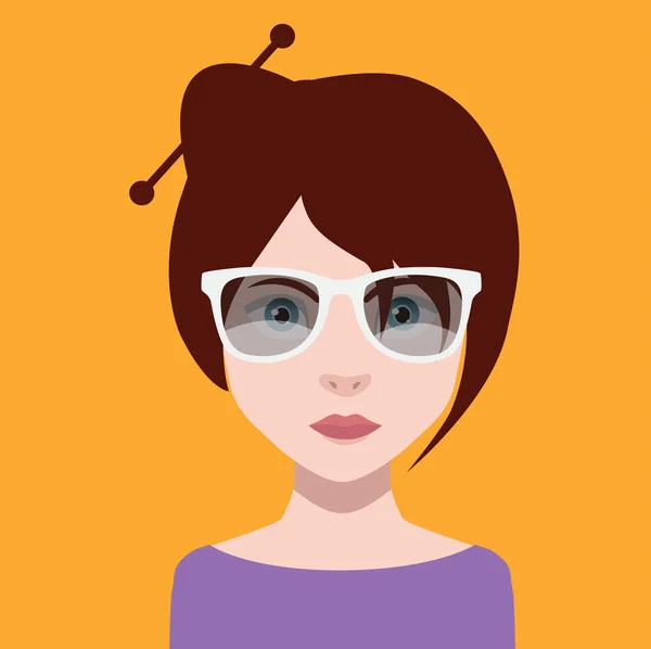 Nő avatar ikon — Stock Vector