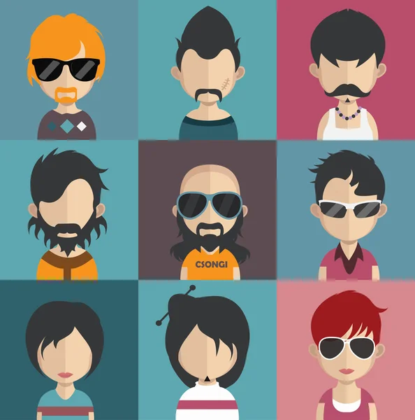Σύνολο των avatar εικόνες ανθρώπων — Διανυσματικό Αρχείο