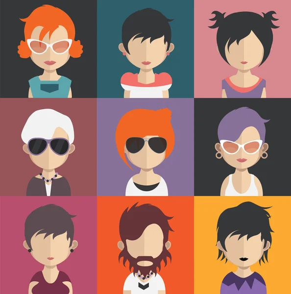 Set van mensen avatar pictogrammen — Stockvector