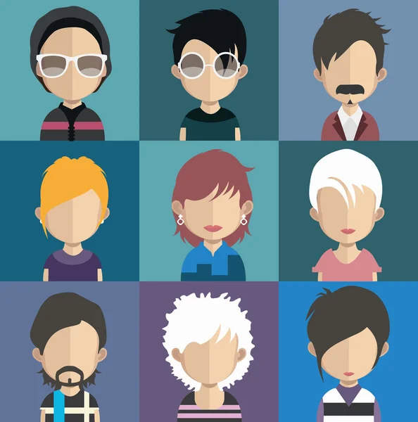 Conjunto de personas avatar iconos — Archivo Imágenes Vectoriales