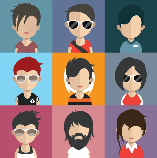Set van mensen avatar pictogrammen — Stockvector