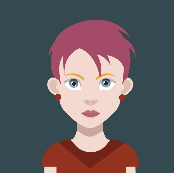 Avatar de dibujos animados femeninos — Vector de stock