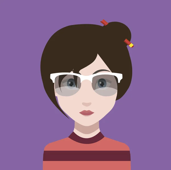 Avatar de desenho animado feminino — Vetor de Stock