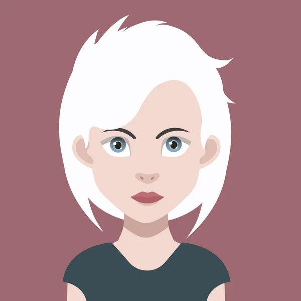 Avatar de desenho animado feminino —  Vetores de Stock