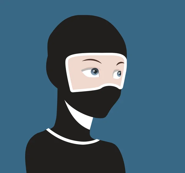 Weiblicher Ninja Cartoon Avatar — Stockvektor