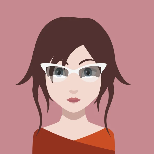 Avatar de dessin animé féminin — Image vectorielle