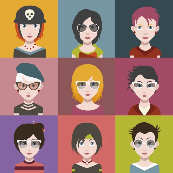 Ensemble de personnes icônes avatar — Image vectorielle