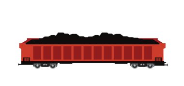 Kargo tren araba kömür ile