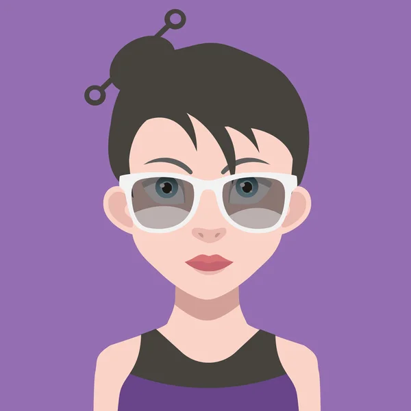 Avatar de dibujos animados femeninos — Vector de stock