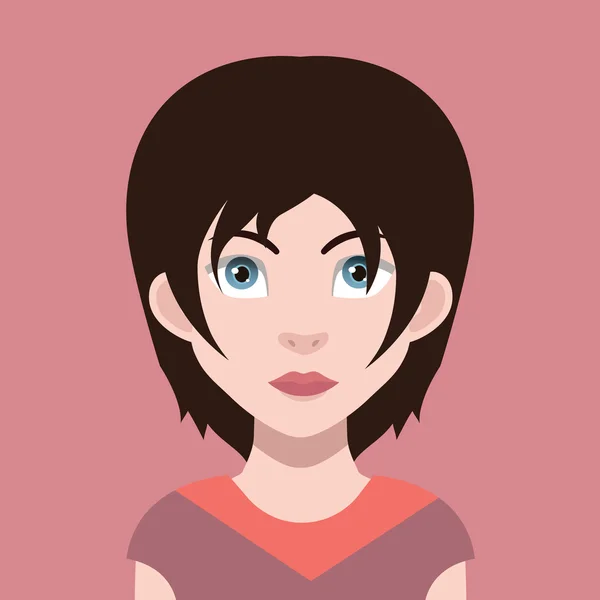 Avatar de desenho animado feminino — Vetor de Stock