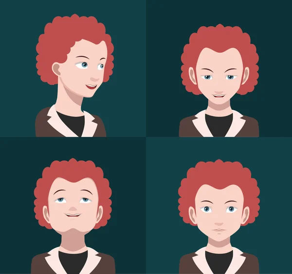 Conjunto de iconos avatar de dibujos animados femeninos — Vector de stock