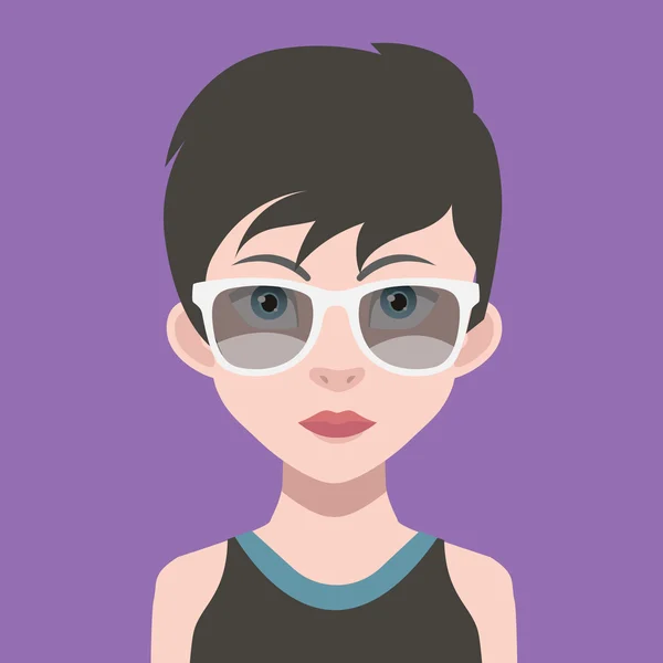 Avatar de dibujos animados femeninos — Vector de stock