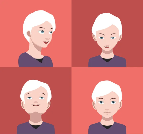 Conjunto de iconos avatar de dibujos animados femeninos — Vector de stock