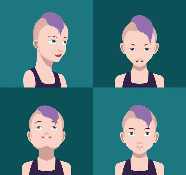 Av kvinnliga tecknad avatar ikoner — Stock vektor
