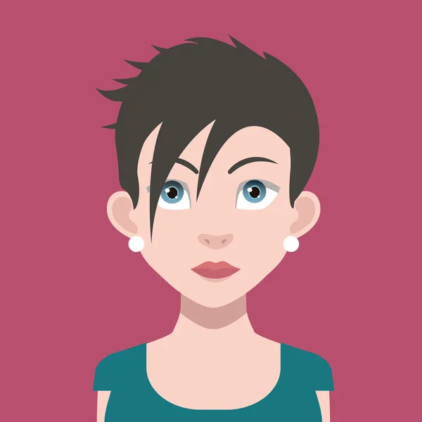 Female cartoon avatar — Stock Vector