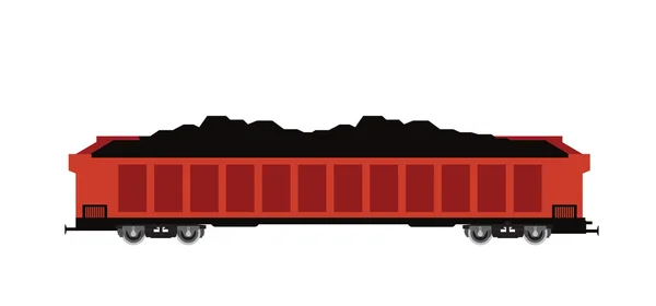 Cargo railway car with coal — Stock Vector
