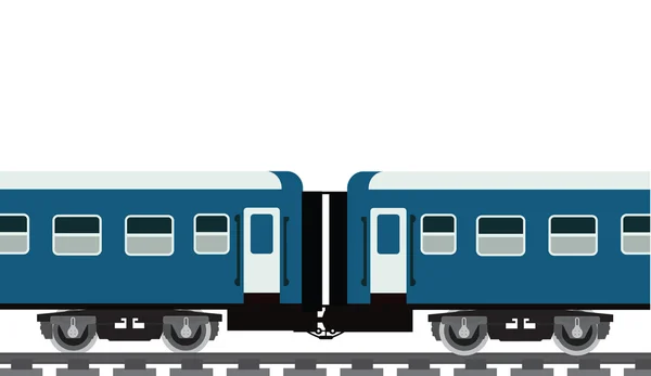 Automóveis ferroviários de passageiros modernos — Vetor de Stock