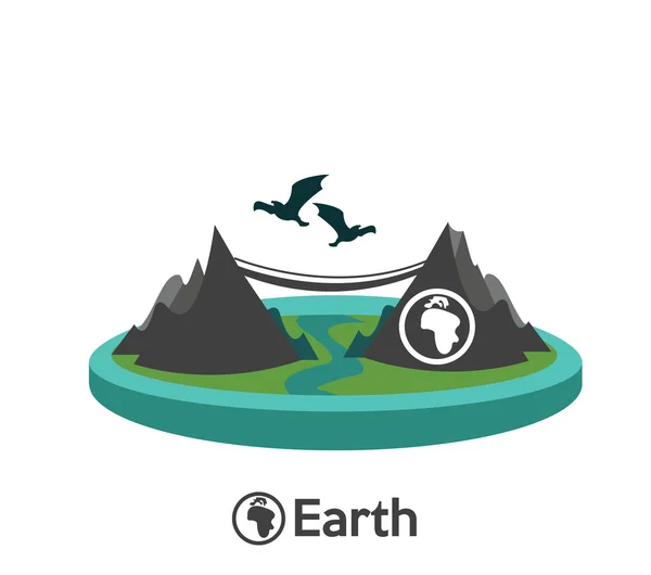 Earth landscape concept icon — Stock Vector